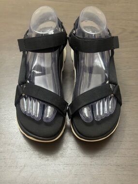 Teva Black Strap Sandals with Neutral Sole